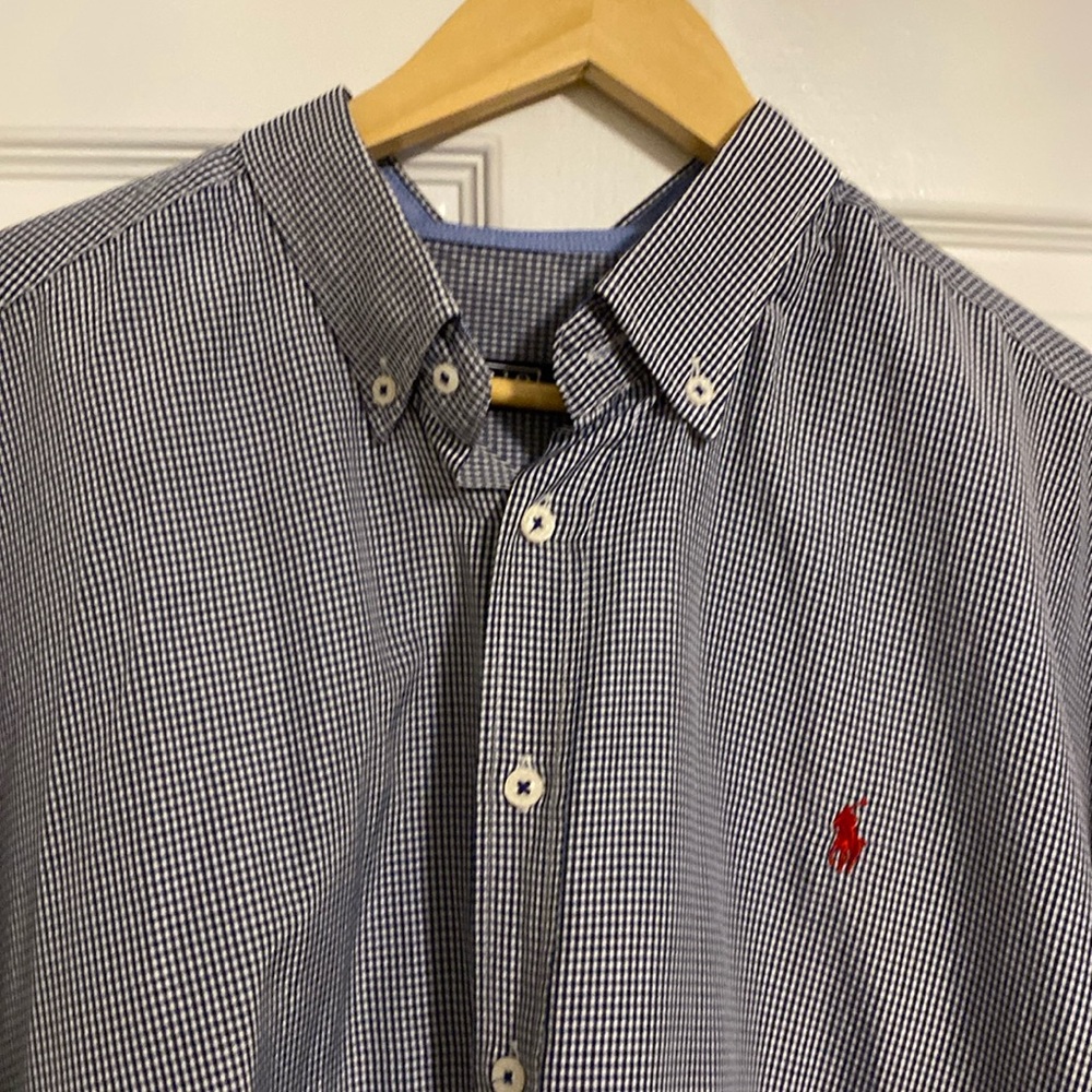 IZOD Navy & Green Plaid 100% Cotton Long Sleeve Chest Pocket Mens Sz 2XL